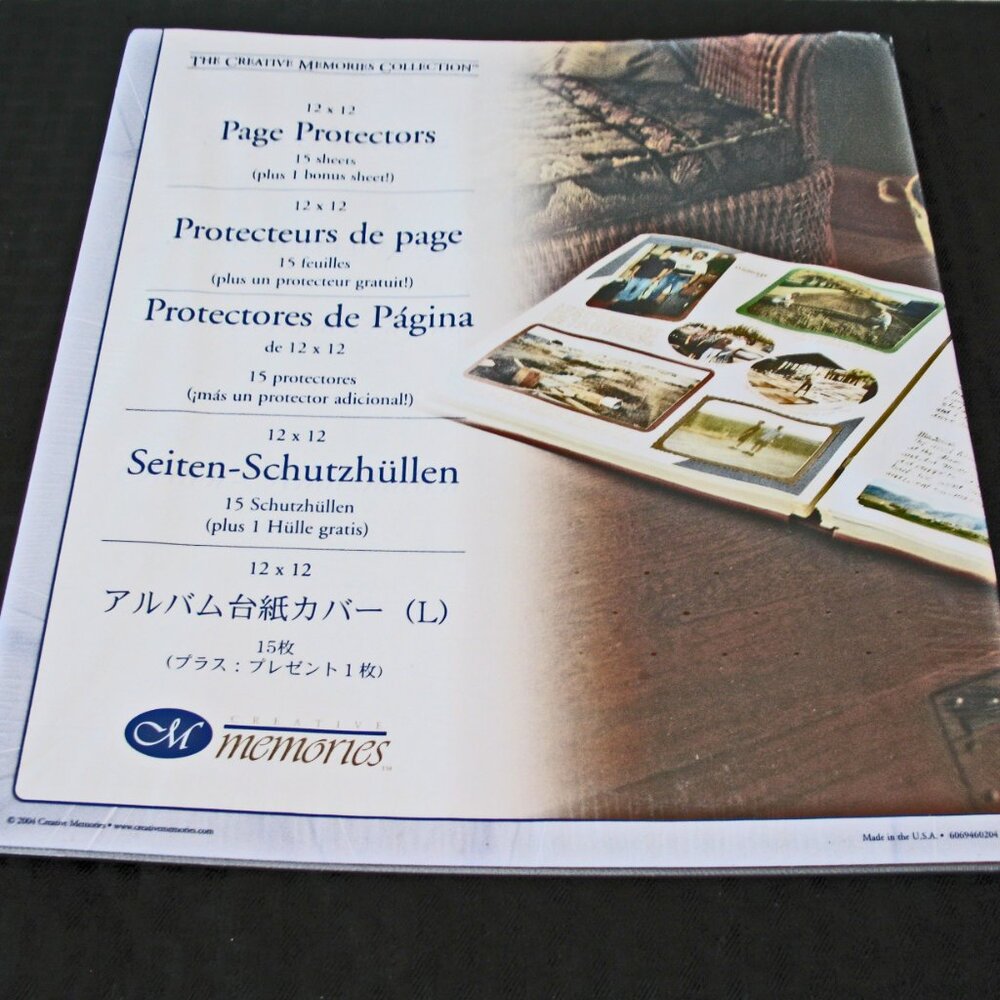 1 Pkg. Creative Memories 12 x 12 Sealed PAGE PROTECTORS -Old Style Size - 1 PKG